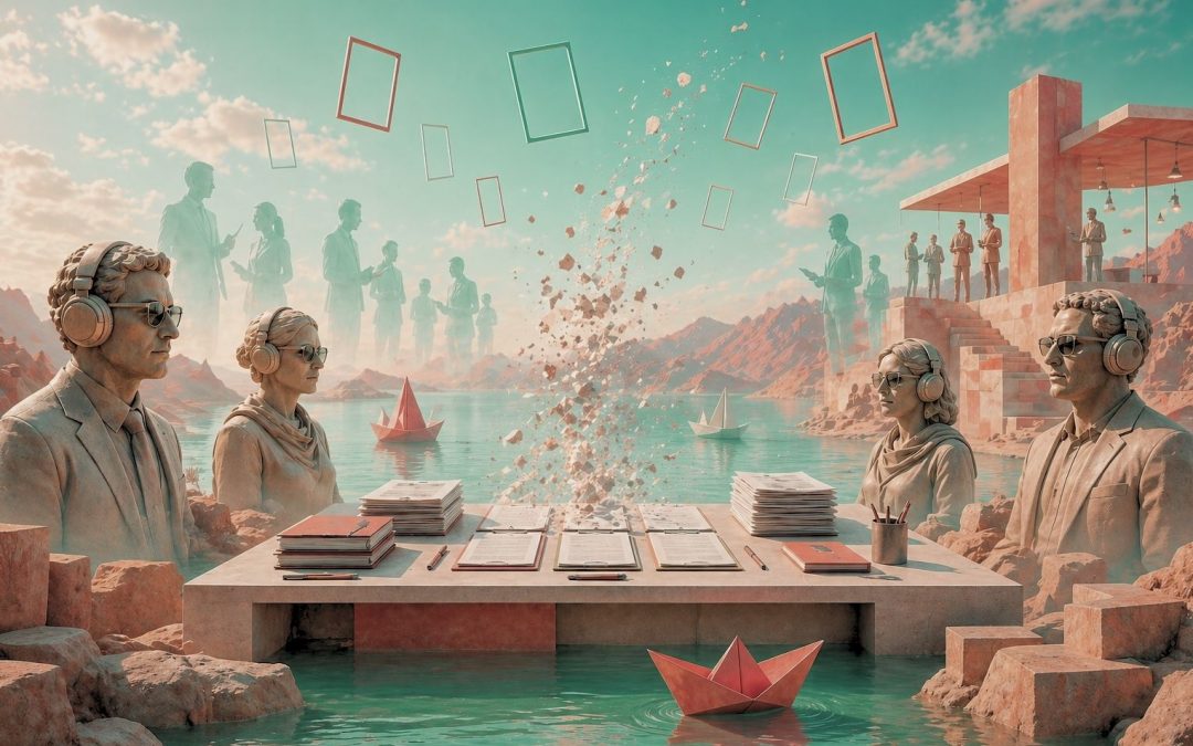 Un despacho convertido en un escenario vacío, casi quirúrgico.