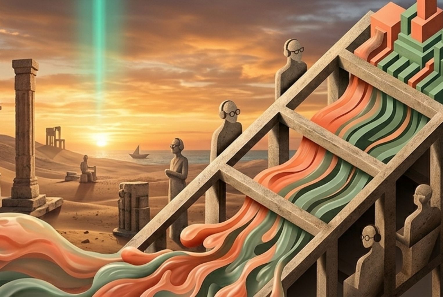 Gemini_Image-1504 El “andamiaje cognitivo”: una estructura que eleva el pensamiento humano, pero también lo puede uniformar.